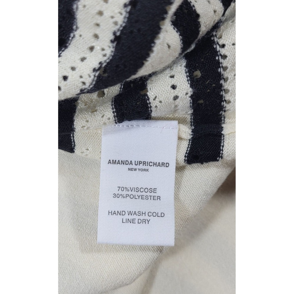Amanda Uprichard Women's Seine Sleeveless Stripe Maxi Dress - Black/Cream - M - Picture 6 of 7